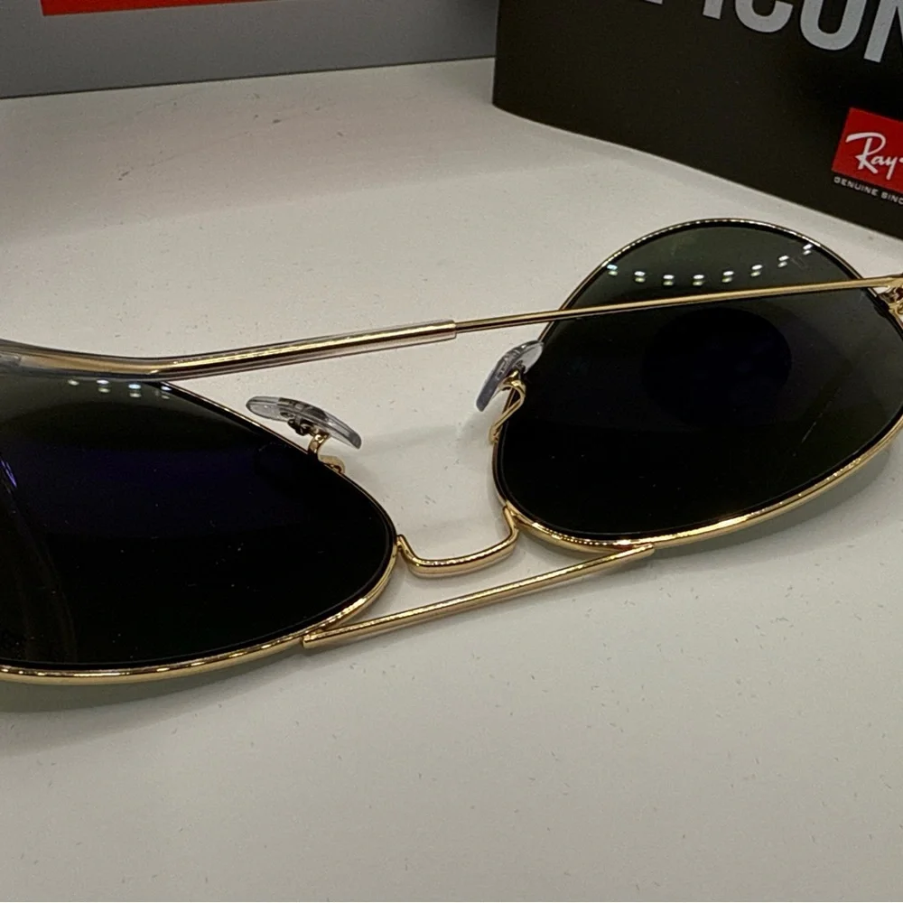 Ray-Ban Sunglasses RB3025 Aviator Classic 58mm Gold Frame Polarized Green Lens - Picture 8 of 12